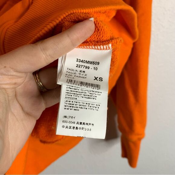 MSGM Mens Orange Hoodie Sweatshirt Extra Small - Picture 5 of 6
